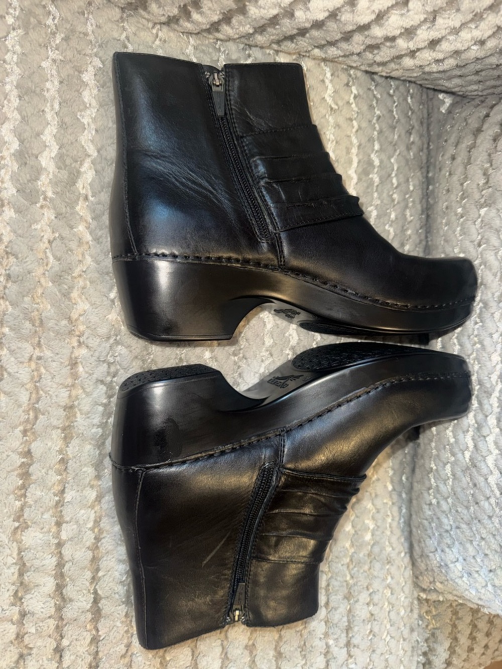 Dansko Black Leather Strap Detail Ankle Boots - Picture 8 of 9